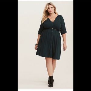 NWT Torrid Green Belted Shirt Dress-Size 2 (18/20)
